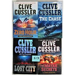 Four (4) Clive cussler novels with dust jackets - Hardcover