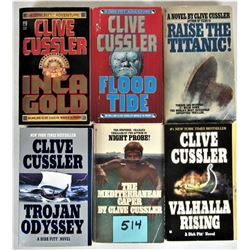 six (6) Clive Cussler adventure thriller books - softcover