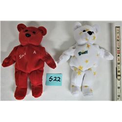 2 1999 Salvino Bammers NHL plush beanie bears - Sergei Federov Brett Hull