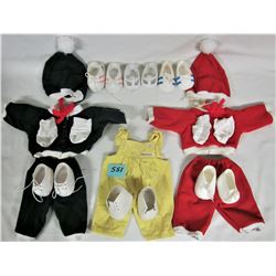 3 vintage Cabbage Patch doll clothes - 6 pairs shoes 2 pairs socks