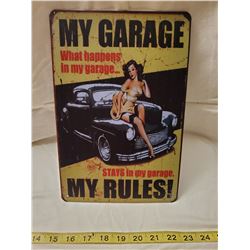 My Garage tin sign