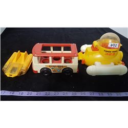 3 X Vintage Fisher Price Toys