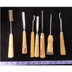 Bag of Wood Handled Carving Tools
