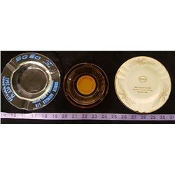 3 X Automotive Advertising Ashtrays