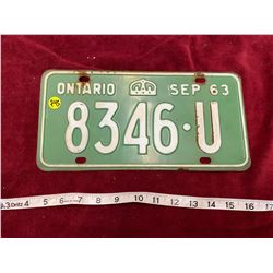 1963 Ontario License Plate
