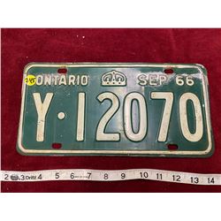 1966 Ontario License Plate