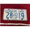 Image 1 : 1966 Ontario License Plate
