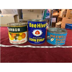 (3) Assorted Vintage Tins