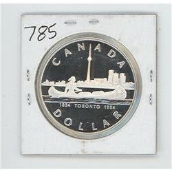 1984 Canda Silver Dollar - Roronto Skyline