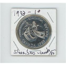 1983 Canada Universiade-Edmonton Silver Dollar .500