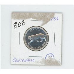 1967 Centennial 25 Cent Coin