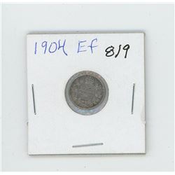 1904 EF Canada 5 Cent Coin