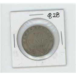 1919 Newfoundland Canada 50 Cent Coin
