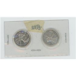 1961 and 1965 Canada 25 Cent Coins