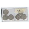 Image 2 : (6) 25 Cent Coins (1940's-50's)
