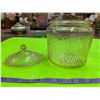 Image 3 : Depression Glass Cookie Jar  ( Royal Lace) Minor Chip