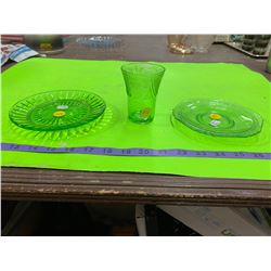 Lot Depression Glass (Florentine , Royal Lace , Poppy)