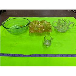 Lot Carnival Glass  Bowl & FireKing Bowl & Misc.