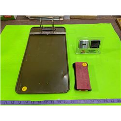 Vintage Flie Holder & Chalk Brush & Clock