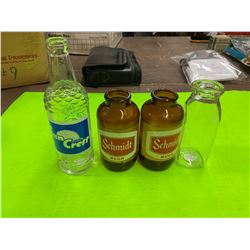 Lot Schmidt Beer Bottles & Misc. Vintage Glass