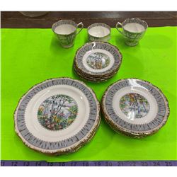 19 Pcs. Royal Albert Silver Burch China