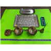 Image 1 : Lot of Silver Plate Trays & Cream & Sugar Etc.
