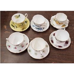Lot China Tea Cups & Saucers