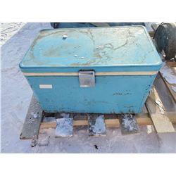 blue metal cooler