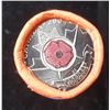 Image 3 : Roll of 2004 Coloured Poppy Quarters in Mint Roll