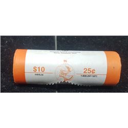 Roll of 2006 Coloured Breast Cancer Quarters in Mint Roll