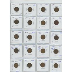 2 Sheets of Pennies - 40 Pennies 1937-1979…