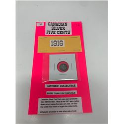 George V Silver 5 Cents 1916