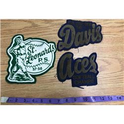 St.Leonards P.S 57-58 + P.A 2nd Division Davis 55 + Aces Softball Champs Patches