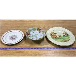 2 Plates + Bowl Both Plates Made In England