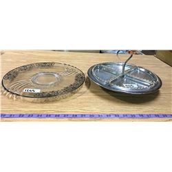 Divided Dish Tray + Serving Tray Silver Plated