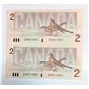 Image 1 : Consecutive Two Dollar Canadian Bills - 1986