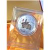 Image 1 : Electroplated Silver Coin  With a Rabbit in a Protective Case, 2.25 " Diameter