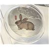 Image 2 : Electroplated Silver Coin  With a Rabbit in a Protective Case, 2.25 " Diameter