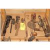 Image 1 : Old Pipe Wrenches & Hand Drills (2 Boxes)