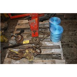 2 Come-A-Longs, Baler Twine & Red Bracket