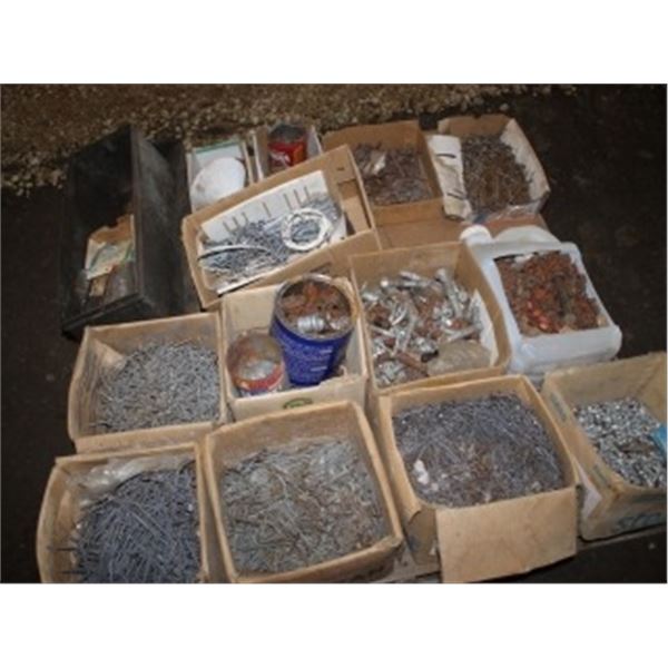 ASSORTED SHEET METAL SCREWS; WOOD SCREWS; BLIND HEAD NUTS;