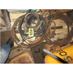 ASSORTED V-BELTS; 4 GANG LIFTING SLINGS (3)