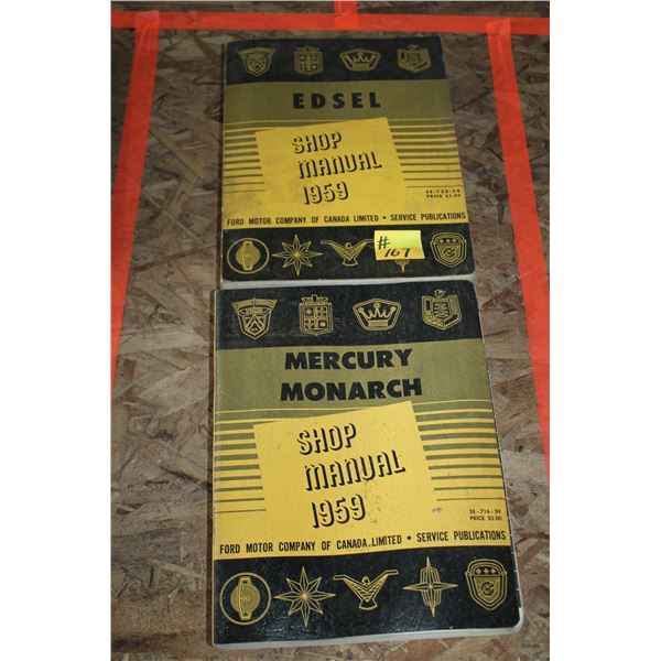 1959 EDSEL-MERCURY-MONARCH SHOP MANUALS