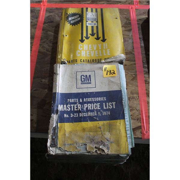 G.M. CHEVY II-CHEVELLE PARTS MANUAL; 1974 PARTS PRICE LIST