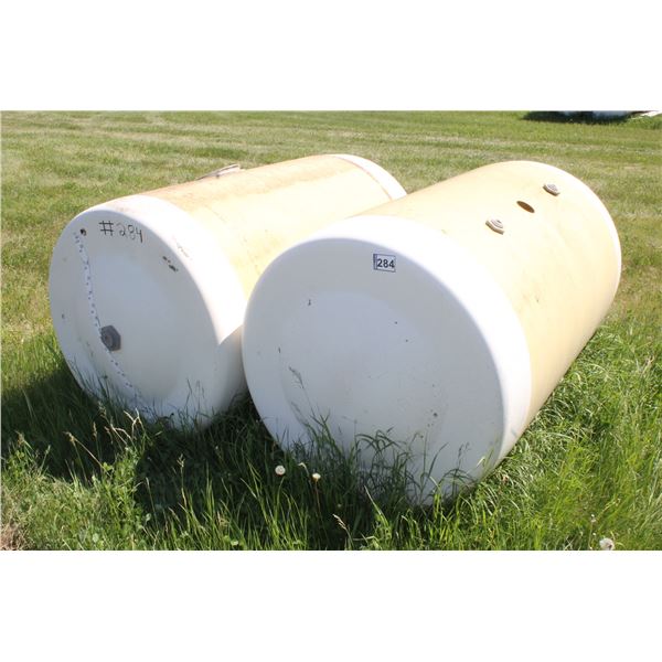 2 PLASTIC TANKS (APPROX. 375 GALLONS)