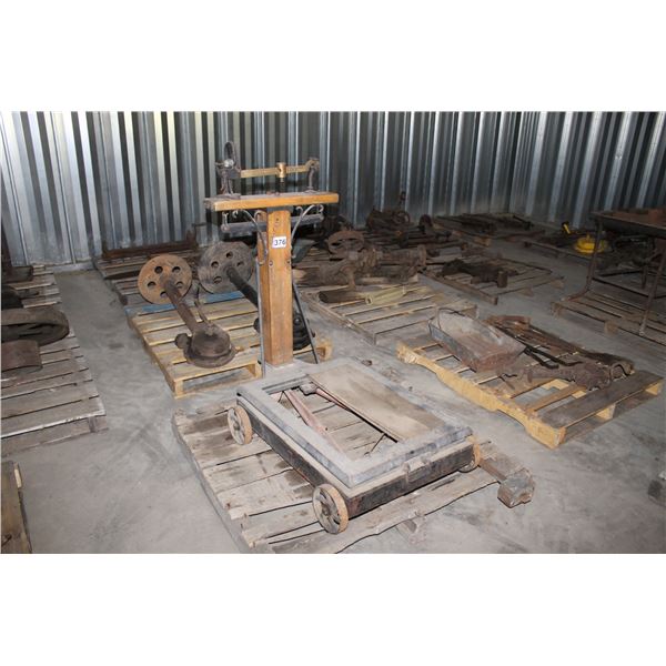 ANTIQUE GURNEY #8 SCALE; FAIRBANKS 250 LB HANGING SCALE