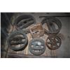 Image 1 : ANTIQUE LINE SHAFT PULLEYS (5)