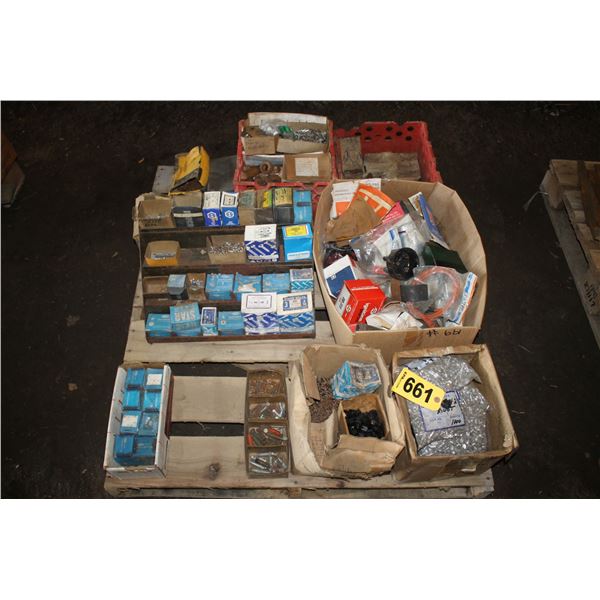PALLET (LARGE QUANTITY) MISCELLANEOUS SCREWS; BOLTS;  ROTORS