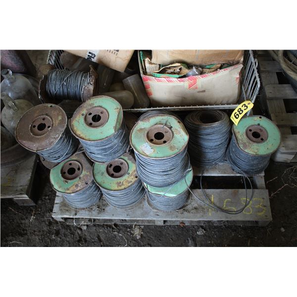 11 ROLLS OF 12AWG GAUGE STRAND WIRE; LARGE AMOUNT OF GLOBES; LIGHT BULBS