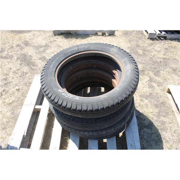 (1) 5.25 X 21" NO RIM; (1) 4.50/4.75/5.00 X 20 " C/W RIM;